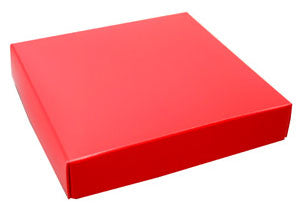 5-3/4 x 5-3/4 x 1-1/8 Red 8 oz. (1/2 lb.) Square Candy Box LID 250/Case