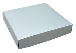 5-3/4 x 5-3/4 x 1-1/8 Silver 8 oz. (1/2 lb.) Square Candy Box LID 250/Case