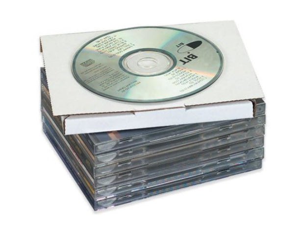 5 5/8 x 5 x 7/16 White Corrugated CD Jewel Case Box 50/Case
