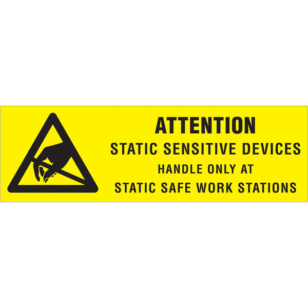 5/8 x 2" - "Attention - Static Sensitive Devices" Labels 500/Roll