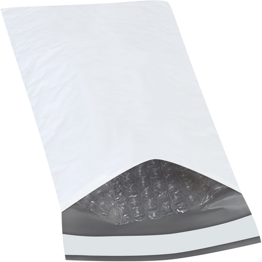 5 x 10 - #00 Self-Seal White Poly Bubble Mailers - 25/Case