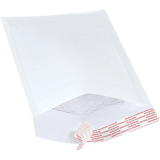 5 x 10 - #00 Self-Seal White Bubble Mailers - 25/Case