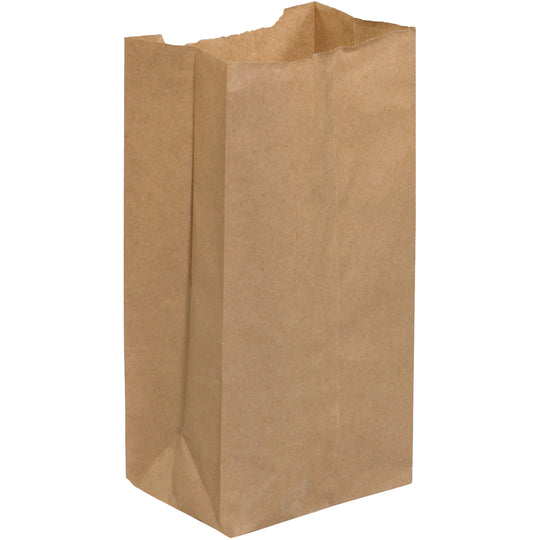 5 x 3 1/2 x 10 1/2 Kraft Paper Grocery Bags 500/Case