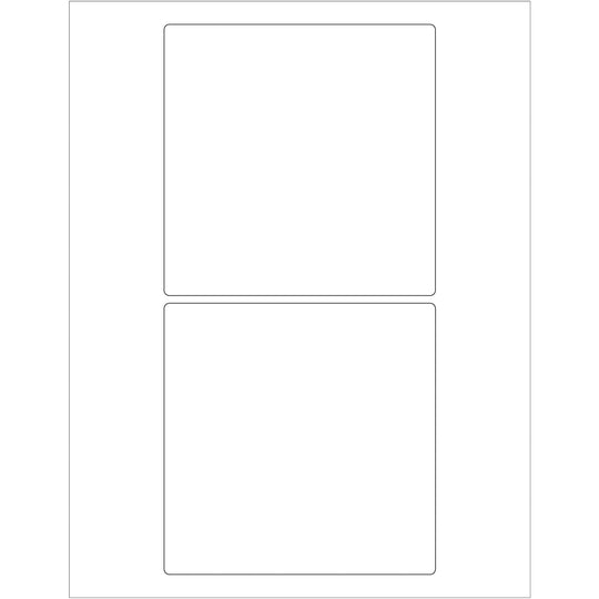 5 x 5" White Rectangle Laser Labels 200/Case