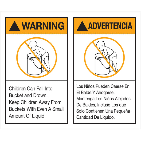 5 x 6" - "Warning Advertencia" Label Set 500/Roll
