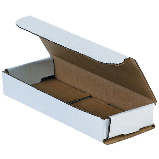 6 1/2 x 2 1/2 x 1 White Corrugated Mailers  50/Bundle