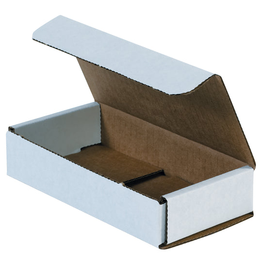 6 1/2 x 3 1/4 x 1 1/4 White Corrugated Mailers  50/Bundle