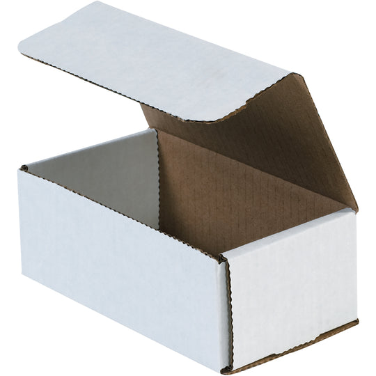 6 1/2 x 3 5/8 x 2 1/2 White Corrugated Mailers 50/Bundle