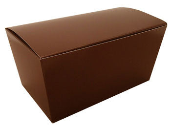 6-3/4 x 3-3/4 x 3-1/2 (1 lb.) Brown Ballotin Candy Box 250/Case
