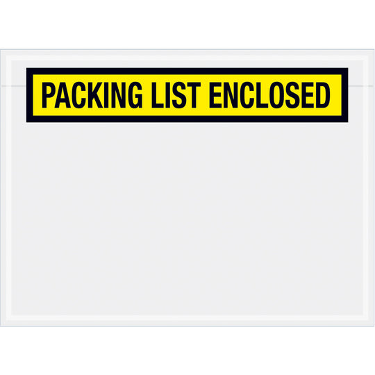 6-3/4 x 5 Packing List Enclosed Envelopes (Panel Face) - YELLOW 1000/Case