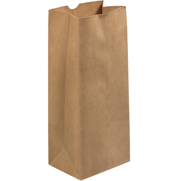 6 5/16 x 4 1/8 x 13 3/8 Kraft Paper Grocery Bags 500/Case