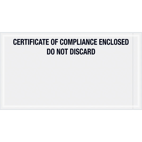 6 x 11 Certificate of Compliance Enclosed Transportation Envelopes 1000/Case