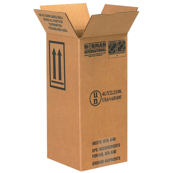 6 x 6 x 12 3/4 1 - 1 Gallon Plastic Jug Haz Mat Boxes  20/Bundle