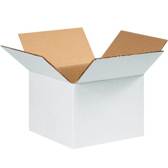 6 x 6 x 4 White Corrugated Boxes 25/Bundle