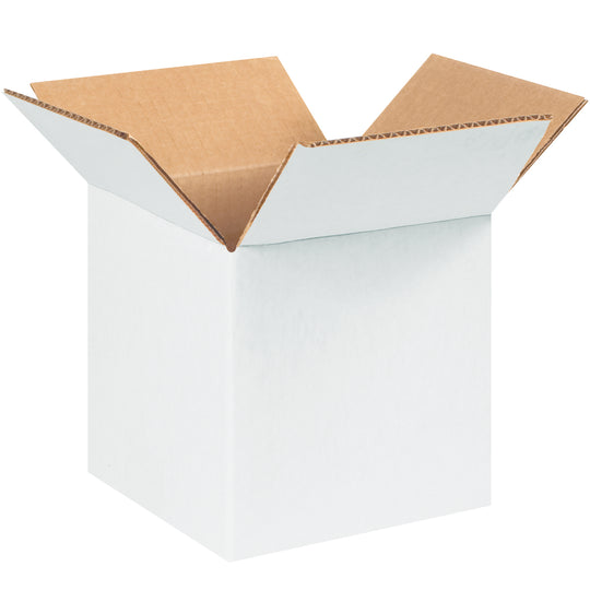 5 x 5 x 5 White Corrugated Boxes 25/Bundle
