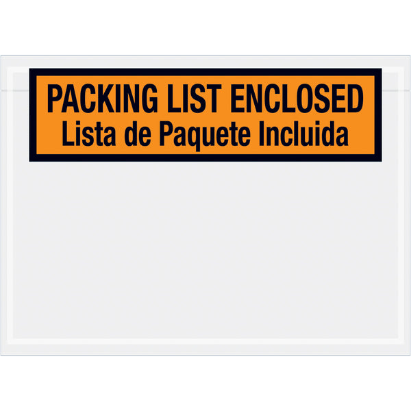 7 1/2 x 5 1/2 Bilingual Packing List Envelopes 1000/Case