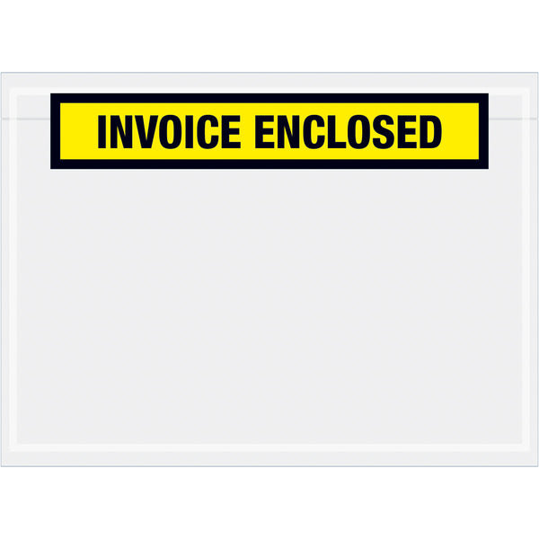 7 1/2 x 5 1/2 Yellow Invoice Enclosed (Panel Face) Envelopes 1000/Case