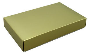 7-1/8 x 4-1/2 x 1-1/8 Gold 1/2 lb. Rectangular Candy Box LID 250/Case