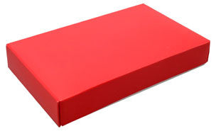 7-1/8 x 4-1/2 x 1-1/8 Red 1/2 lb. Rectangular Candy Box LID 250/Case