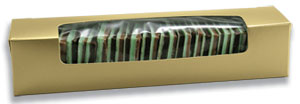 7-3/4 x 1-5/8 x 1-5/8 Golf Balls/Mints Gold Candy Box with Window 250/Case