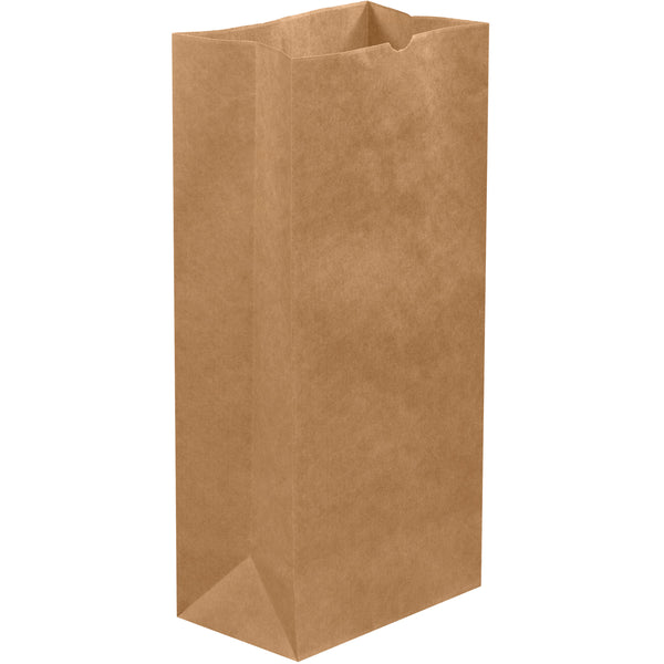 7 3/4 x 4 3/4 x 16 Kraft Paper Grocery Bags 500/Case