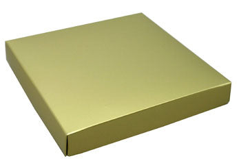 7-3/4 x 7-3/4 x 1-1/8 Gold 16 oz. (1 lb.) Square Candy Box LID 250/Case