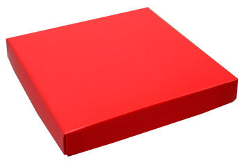 7-3/4 x 7-3/4 x 1-1/8 Red 16 oz. (1 lb.) Square Candy Box LID 250/Case