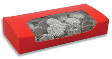 7-3/8 3-1/2 x 1-1/4 (3/4 lb.) Red Edge-Window Candy Box 250/Case