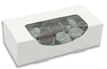 7 x 3-3/8 x 2 (1 lb.) White Edge-Window Candy Box 250/Case