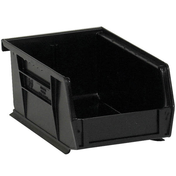 7 3/8 x 4 1/8 x 3 Black Plastic Bin Boxes 24/Case