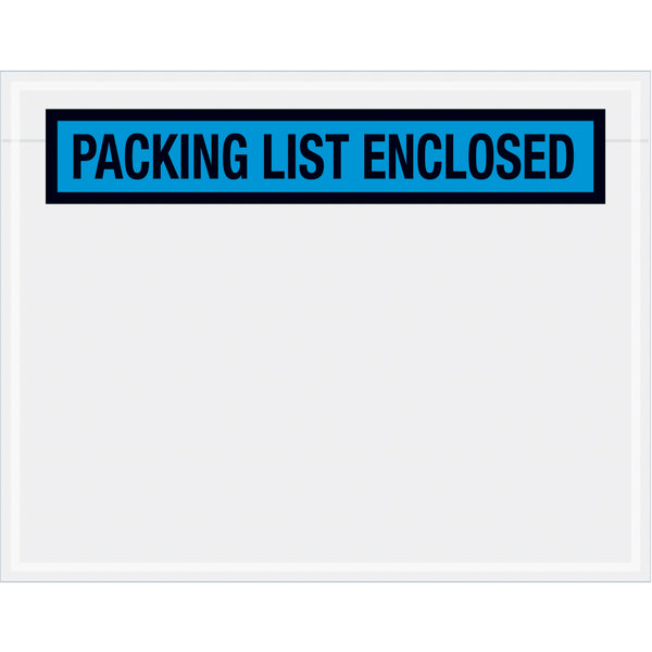 7 x 5-1/2 Packing List Enclosed Envelopes (Panel Face) - BLUE 1000/Case