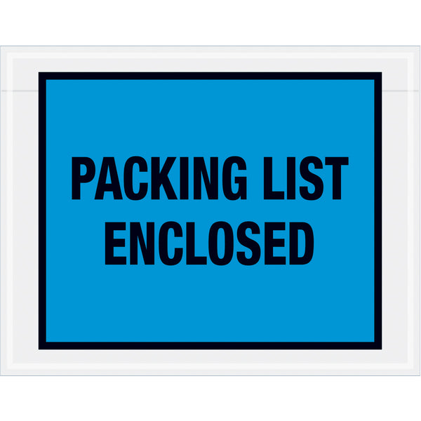 7 x 5-1/2 Packing List Envelopes (Full Face) - BLUE 1000/Case