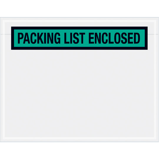 7 x 5-1/2 Packing List Enclosed Envelopes (Panel Face) - GREEN 1000/Case