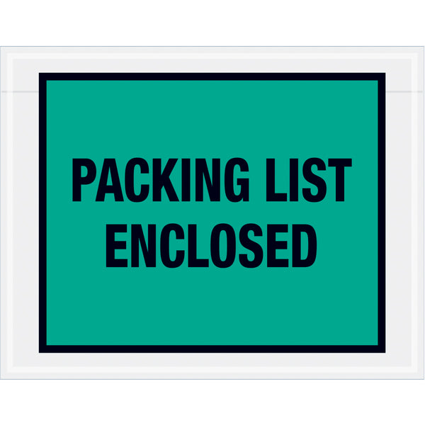 7 x 5-1/2 Packing List Envelopes (Full Face) - GREEN 1000/Case