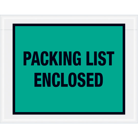 7 x 5-1/2 Packing List Envelopes (Full Face) - GREEN 1000/Case