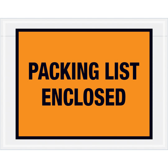 7 x 5-1/2 Packing List Envelopes (Full Face) - ORANGE 1000/Case