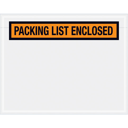 7 x 5-1/2 Packing List Enclosed Envelopes (Panel Face) - ORANGE 1000/Case
