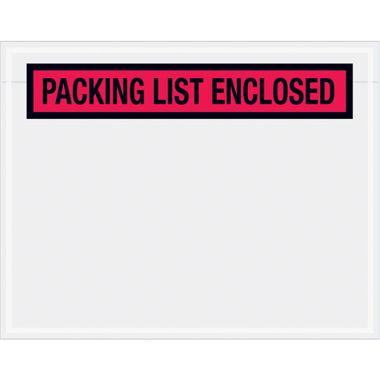 7 x 5-1/2 Packing List Enclosed Envelopes (Panel Face) - RED 1000/Case