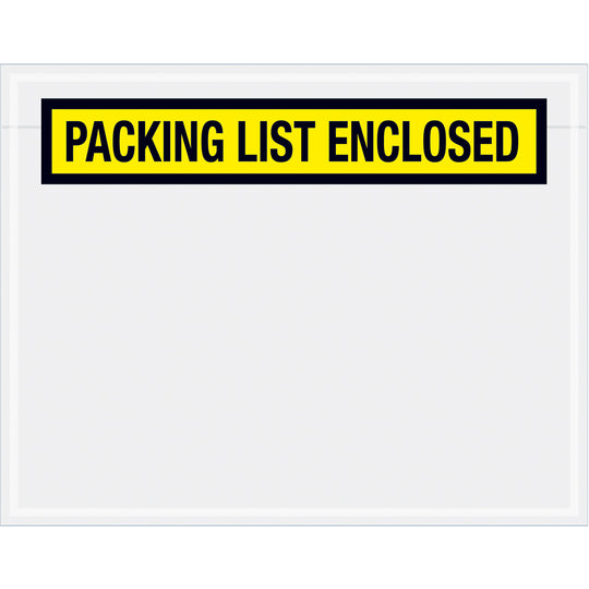 7 x 5-1/2 Packing List Enclosed Envelopes (Panel Face) - YELLOW 1000/Case