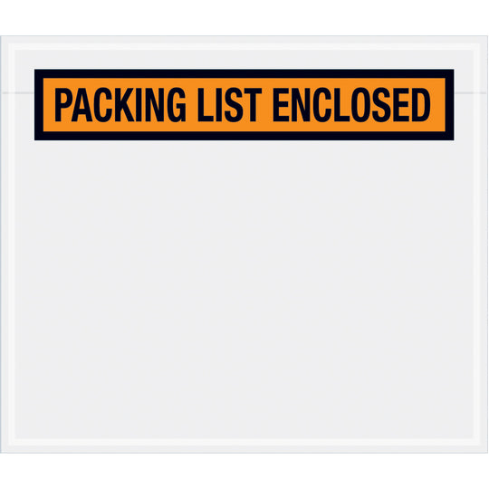 7 x 6 Packing List Enclosed Envelopes (Panel Face) - ORANGE 1000/Case