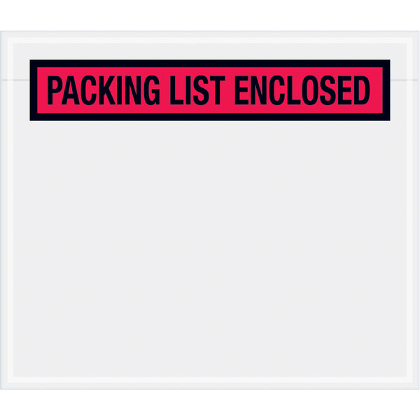 7 x 6 Packing List Enclosed Envelopes (Panel Face) - RED 1000/Case