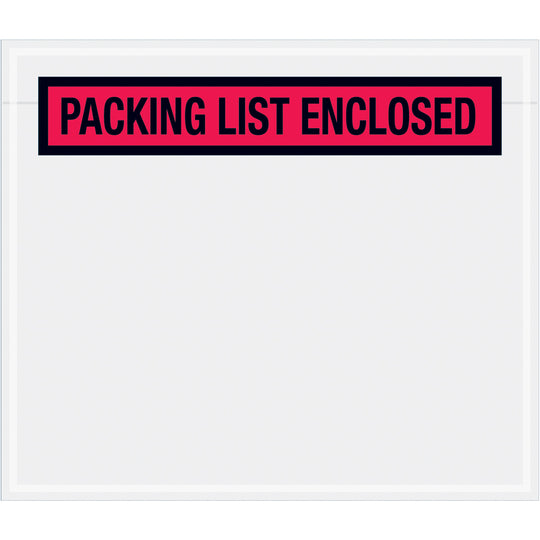 7 x 6 Packing List Enclosed Envelopes (Panel Face) - RED 1000/Case