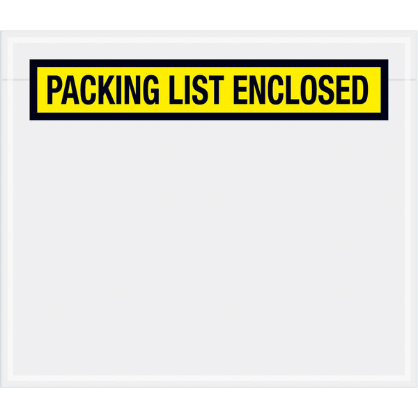 7 x 6 Packing List Enclosed Envelopes (Panel Face) - YELLOW 1000/Case