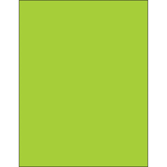8 1/2 x 11" Fluorescent Green Rectangle Laser Labels 100/Case