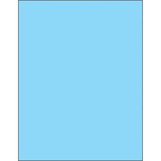 8 1/2 x 11" Fluorescent Pastel Blue Removable Rectangle Laser Labels 100/Case
