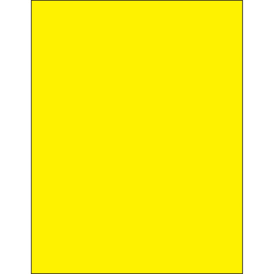 8 1/2 x 11" Fluorescent Yellow Rectangle Laser Labels 100/Case