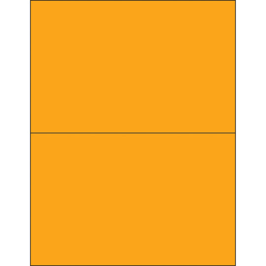 8 1/2 x 5 1/2" Fluorescent Orange Removable Rectangle Laser Labels 200/Case