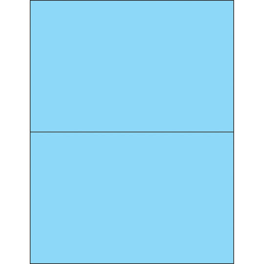 8 1/2 x 5 1/2" Fluorescent Pastel Blue Rectangle Laser Labels 200/Case