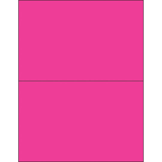 8 1/2 x 5 1/2" Fluorescent Pink Rectangle Laser Labels 200/Case
