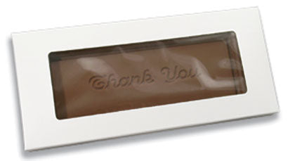 8-1/8 x 3-5/8 x 5/8 White 1 Piece Rectangle-Window Candy Boxes 250/Case